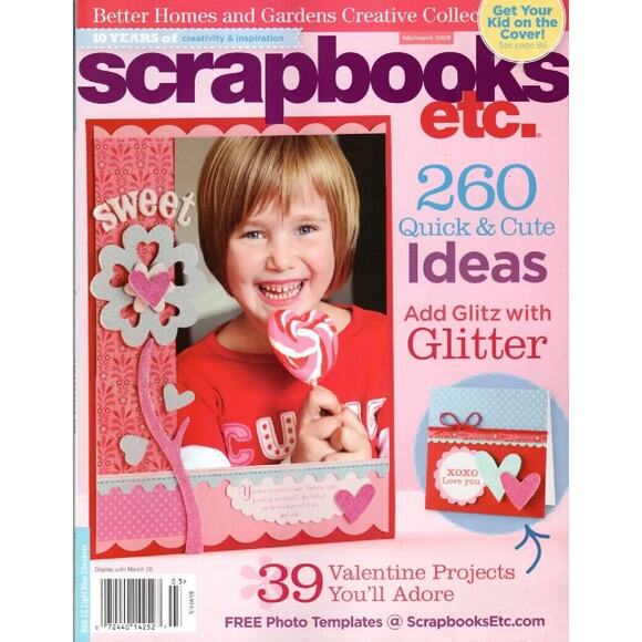 Scrapbooks Etc. Magazine Feb Mar 2009 Valentine Day Projects Glitter Cards more - Picture 1 of 6